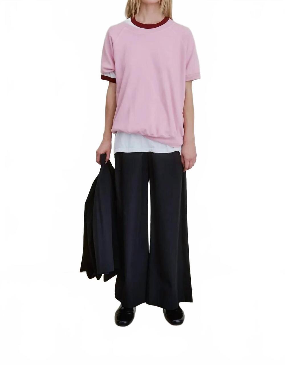 NEW AQUARIUS COCKTAIL ruth short sleeve shirt in pink